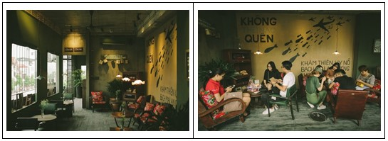 當地咖啡品牌Cộng Càphê透過獨特的裝飾吸引顧客