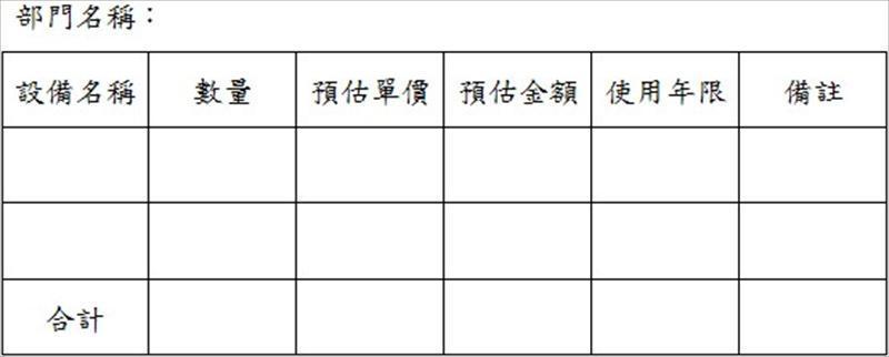 固定資產投資計劃調查表