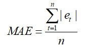 　MAE表示平均絕對誤差（Mean Absolute Error）