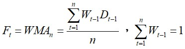 加權移動平均法（Weighted Moving Average, WMA）