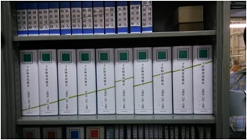 在各年度會計年報中，為避免未依年度放置文件，僅是在10年年報本外加劃一條斜線，就可以形成簡單的防錯措施，放回時沒有完美一直線，便是哪裡出了問題，可以立即矯正。