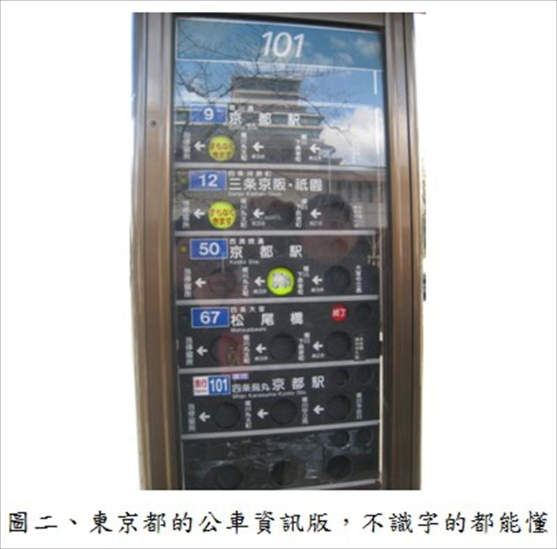 東京都的公車資訊版,不識字的都能懂