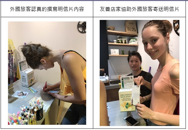 外國旅客轉寫熊讚明信片體驗