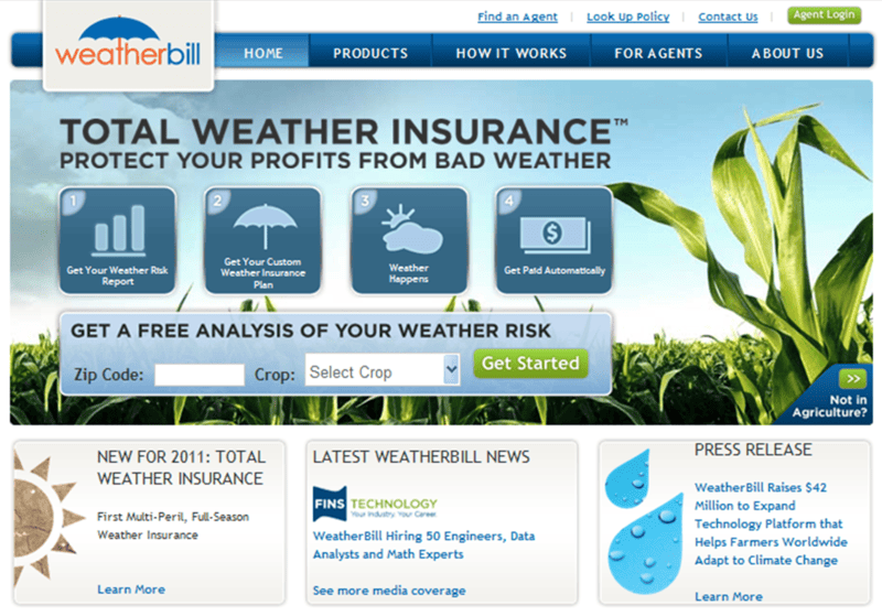 WeatherBill所推出的「全氣候保險」（Total Weather Insurance）
