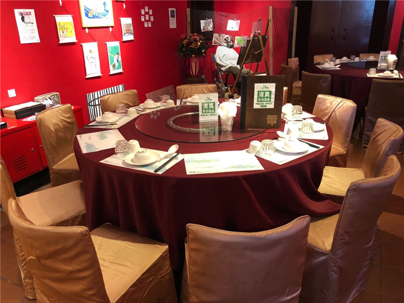 「淡水紅樓中餐廳」規劃穆斯林專屬用餐空間。