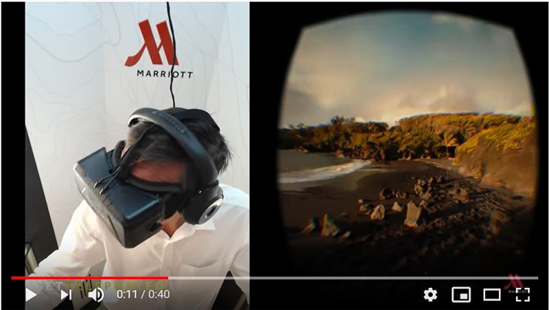 紐約馬奎斯萬豪酒店和倫敦萬豪柏寧酒店酒店，便曾用VR（虛擬實境）打造「VRoom Service」，讓旅客享受「在客房內環遊全球」的感受