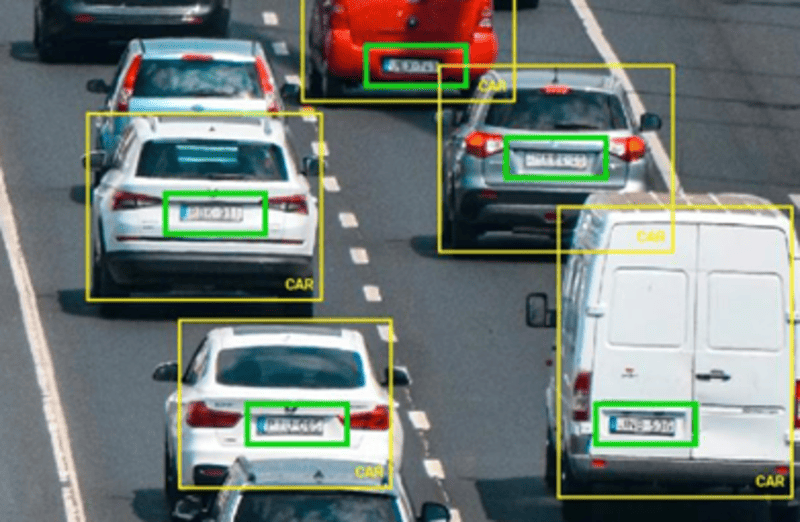 AI車牌辨識應用示意圖