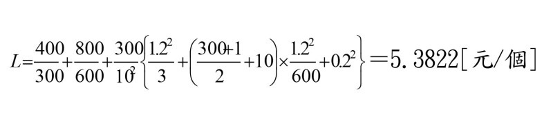 最適條件下的綜合損失L的推定值為