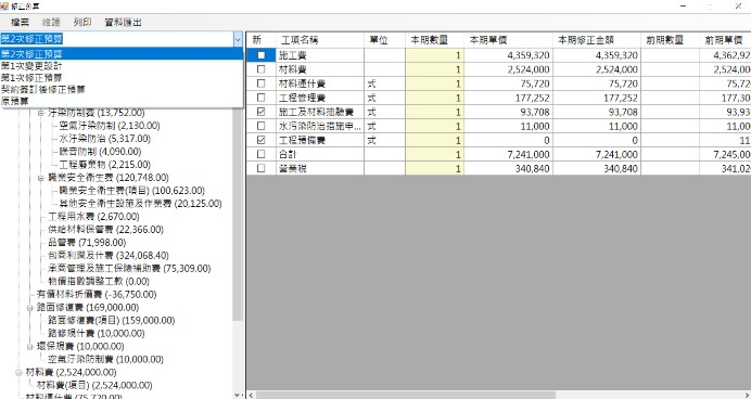 於NPCals系統檢視各期別預算內容