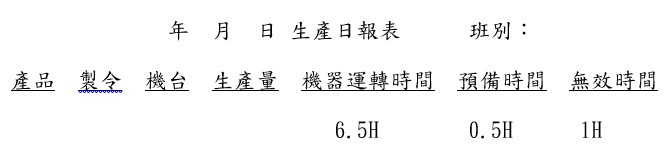 稼動率公式設計管理報表